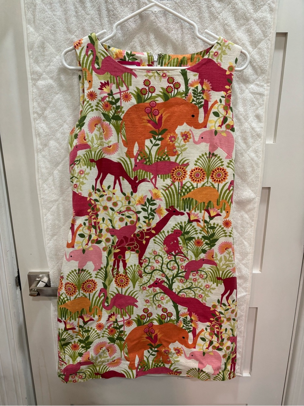 B the Collection Multicolor Safari Animal Print Dress - Pink, Orange, Green